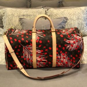 Louis Vuitton Keepall 50 Bandouliere Jungle Pink